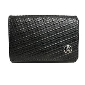 Dunhill Micro D-Eight Black Leather Snap Wallet Card Holder Coin Case